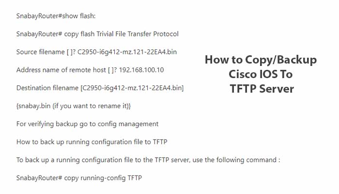 How To Copy Cisco Ios To TFTP Serve